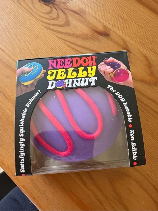 Needoh Jelly Donut Squishy Toy - Purple with Pink Drizzle - Picture 4 of 5